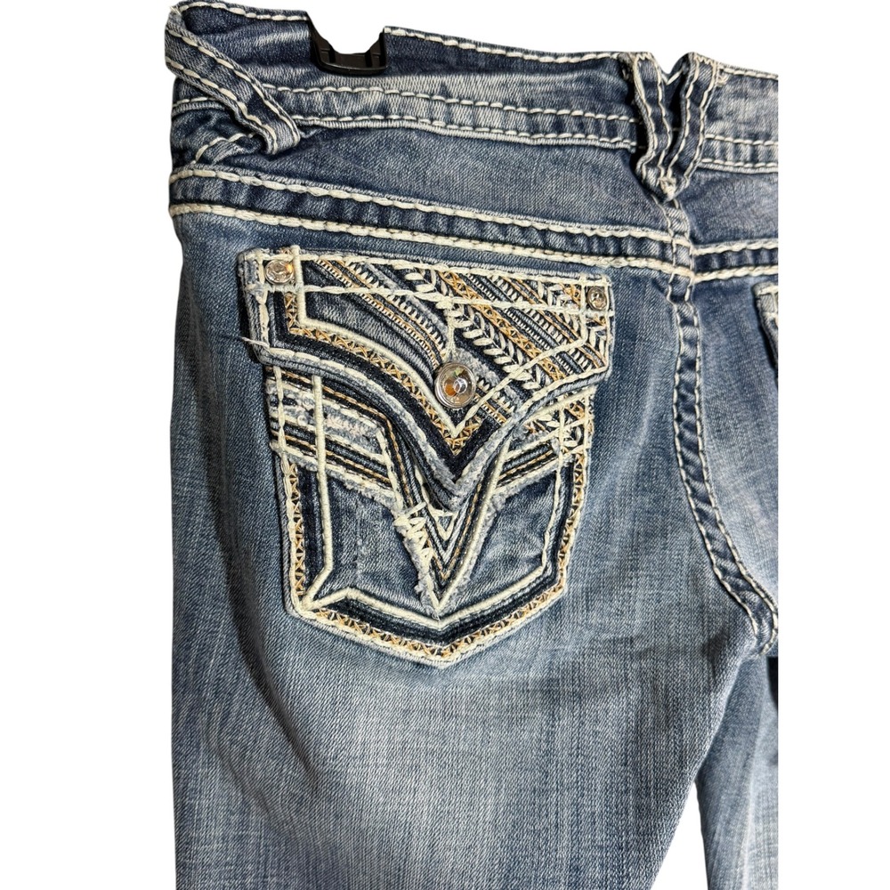 Vigoss The New York Capri Jeans Womens 7/8 Medium Wash Embroidered Rhinestone - Picture 12 of 15